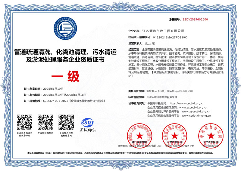 曹后企业资质证书